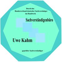 Sachverständigenbüro, Uwe Kahm, Bausach­verstän­­diger, Immobiliensach­verstän­­diger, Sach­verstän­di­ger, NRW, Siegen, Bonn, Wuppertal, Köln, Düsseldorf, Engelskirchen, Umweltschäden, Logo, Siegel, Immobilienkauf, Immobilienverkauf, Wasserschaden